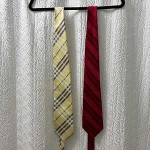 Ermenegildo Zegna w/seam‎ rip & Bugatti Necktie Set, Silk Designer Ties, Luxury